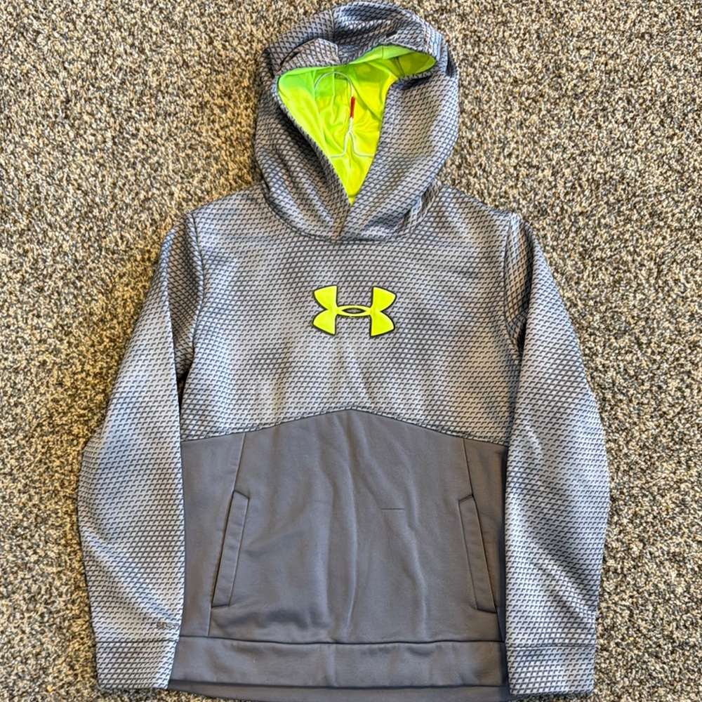 Under Armour Gray Hoodie with Neon Accents